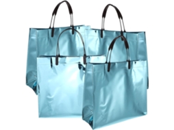 Conjunto de 4 Sacolas Plásticas Pvc. Compras Reutilizáveis. Fáceis Limpar e com Superfície CHABERLU