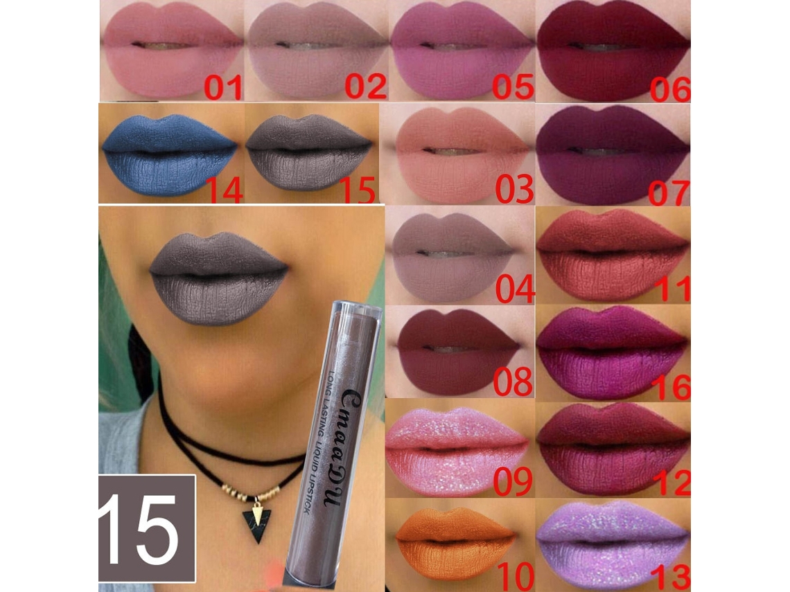 Brillo Labial Líquido Mate Metalizado Cmaadu 15: Largo Duración Y Hidratante - Maquillaje Cosmético