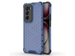 Capa para Oppo Reno12 5G YURU PC+TPU com design colmeia amortecedor anti choque azul