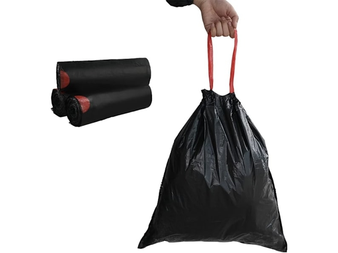 100 Sacos de Lixo com Cordão para Resíduos de Cozinha, Extra Grossos e Portáteis BRILVIBERA