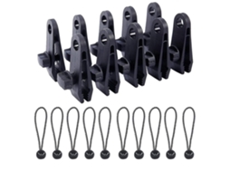 Omni-10 Clips De Toldo Reutilizables Resistentes Com Cordas Elásticas Para Carpa Loja Acampamento Cobertura Barco Piscina