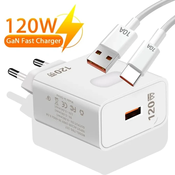 Carregador Rápido, 120w, Com Cabo, Gan, Tablet