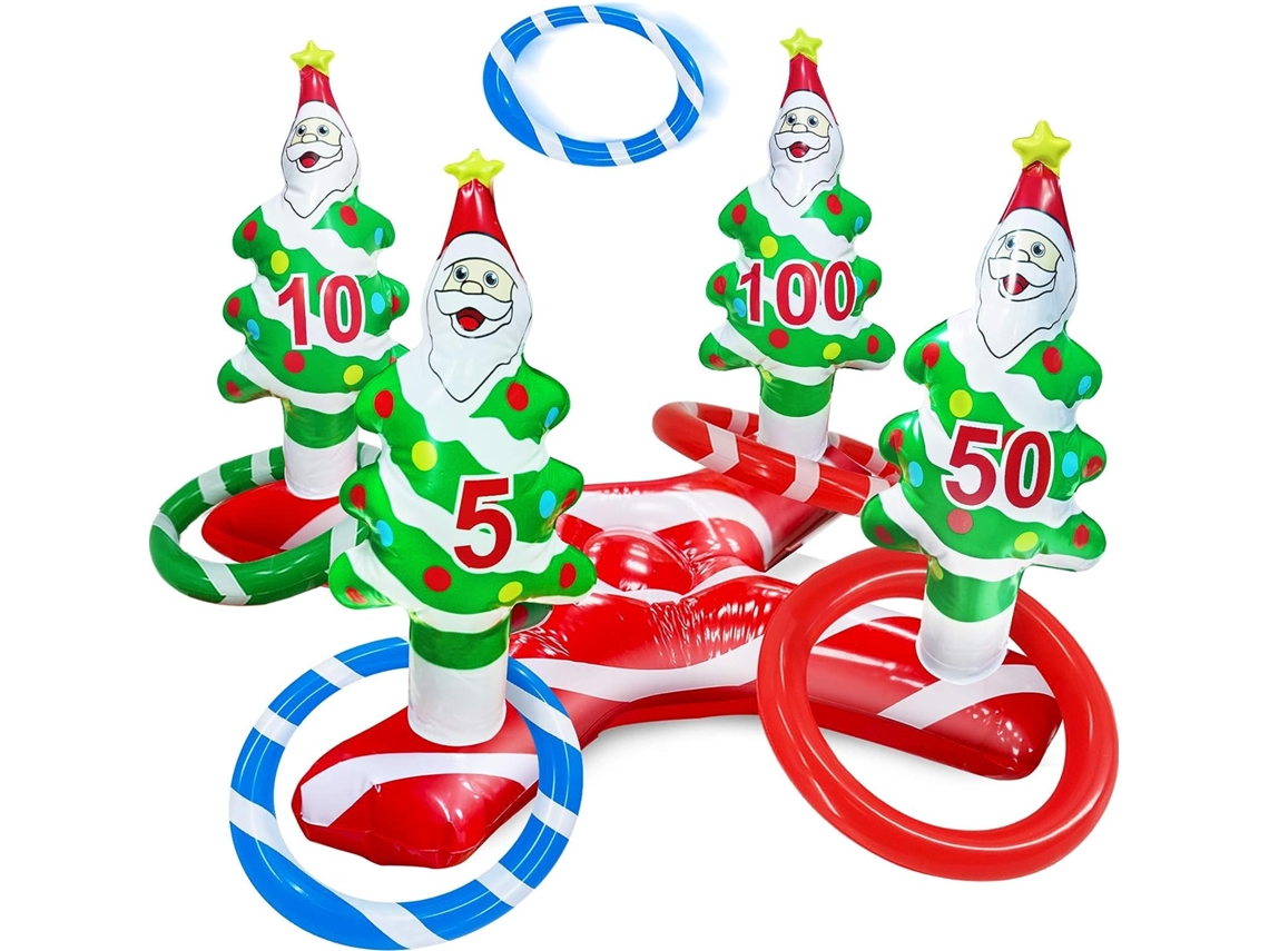 Anel de Árvore de Natal Inflável Gigante Jogo de Festa Brinquedos para Crianças e Adultos Recheios para Família Suprimentos para Festas de Natal Favor