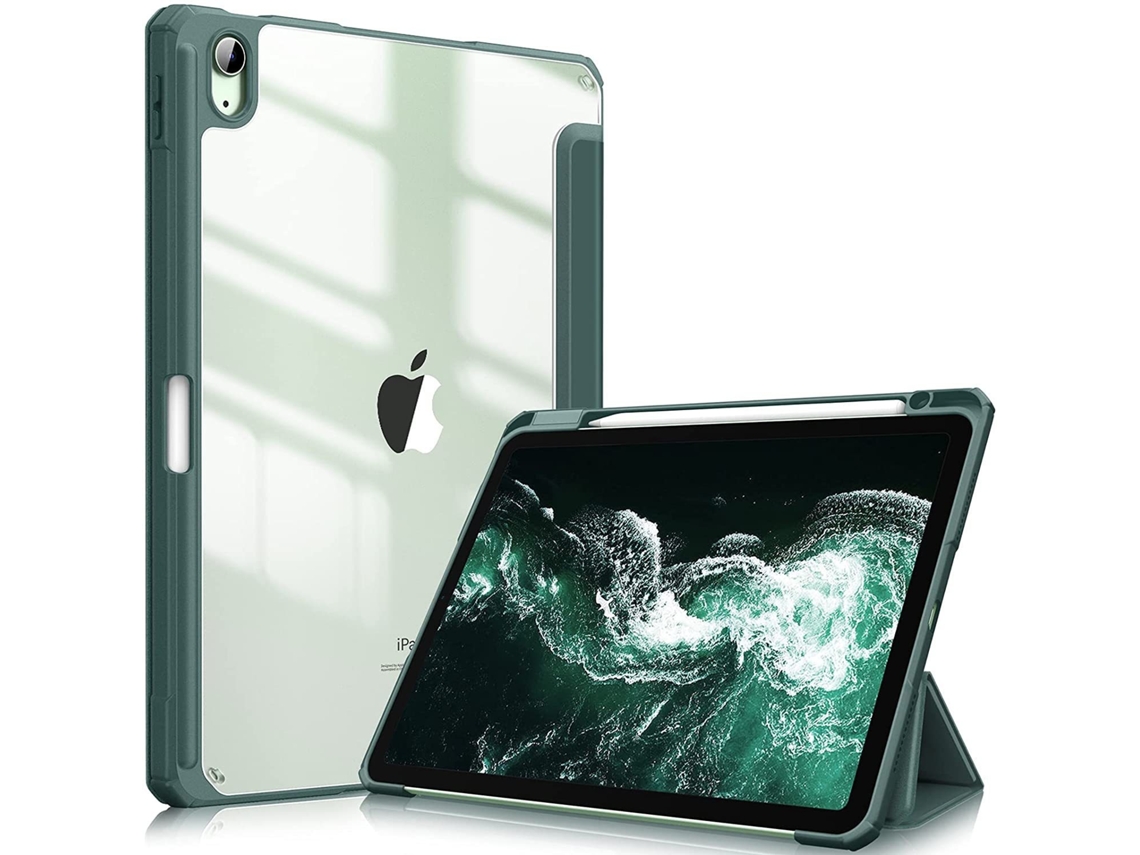 Capa Para Tablet Lurelia, Compatível Com Ipad 10.2, Verde, Tpu, Dobrável Com Suporte, Fixação Magnética