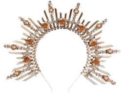 Tiara De Deusa Lolita Dourada Em Plástico Da Nuobesty, Delicada Faixa De Cabeça Para Decoração.