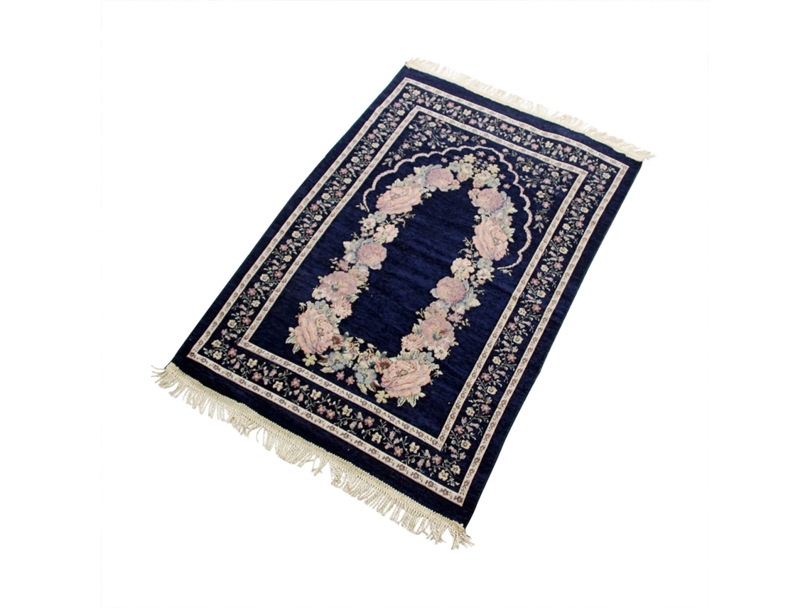 Tapete antiderrapante com estampa floral, decoração e acessórios de cozinha, manta de algodão para orações muçulmanas, 70 x 110 cm