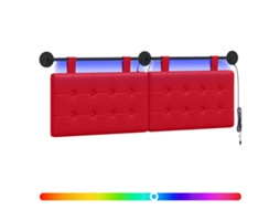 Conjunto 1 Cabeceira Suspensa Vidaxl Vermelho Couro Sintético (130 X 55 X 5 Cm)