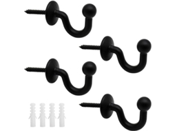 Apoios de Cortina de Metal Preto U 61mm | S/MARCA