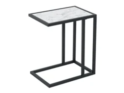 Mesa Lateral Moderna Tampo Mármore Estrutura Metal 45x30x51,5 Cm | SINI TECH STORE