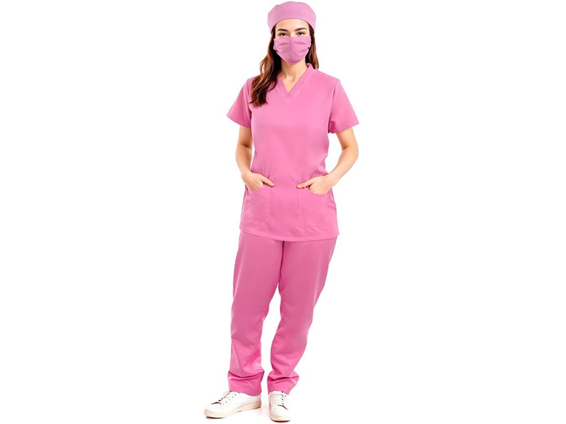Fato de doutor rosa para mulher