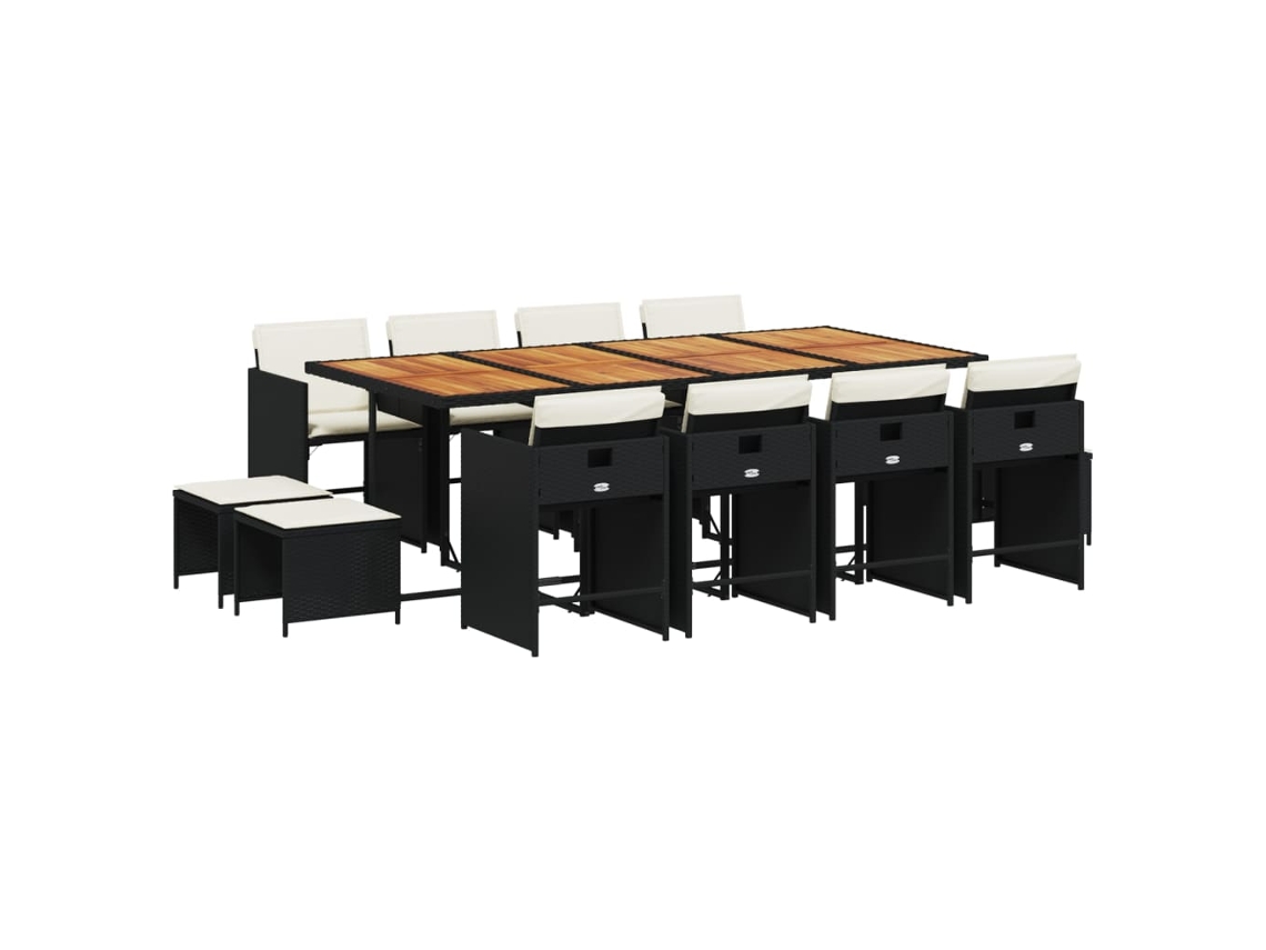 Garden Dining Set, Garden Dining Sets Vidaxl Preto Rattan / Vime (n/a)