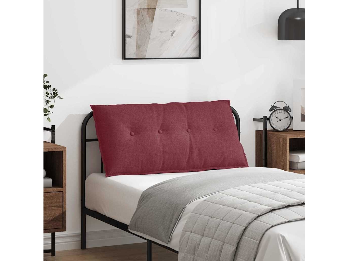 Vidaxl Travesseiro Para Costas Vinho Vermelho 100 X 19 X 50 Cm Tecido