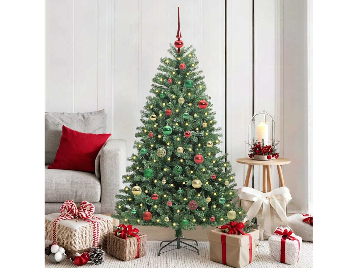 Vidaxl Árvore De Natal Articulada Artificial Verde 150 Cm Pvc E Metal