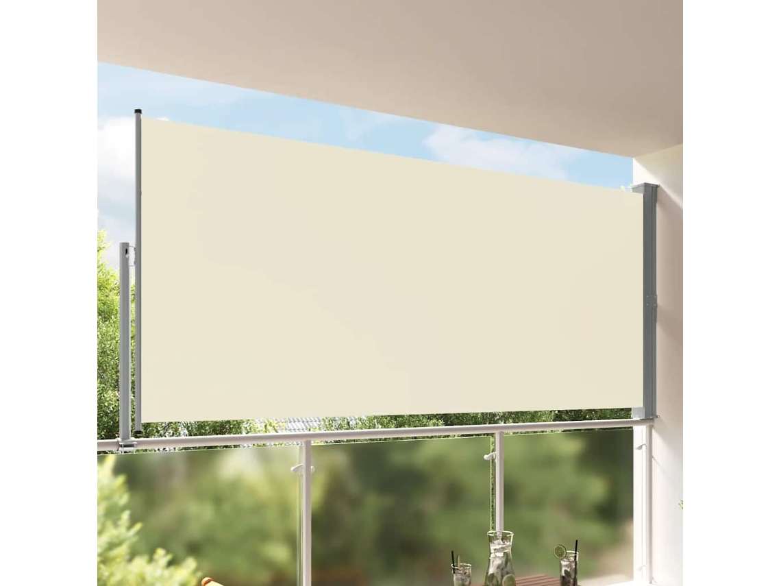Vidaxl Toldo Lateral Retrátil Para Pátio 160x300 Cm Creme