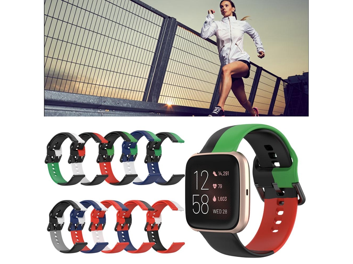 Mali pulseira de Silicone com Furos de Ar para Fitbit Versa2 Versa Versa Lite Leve Durável Esportiva
