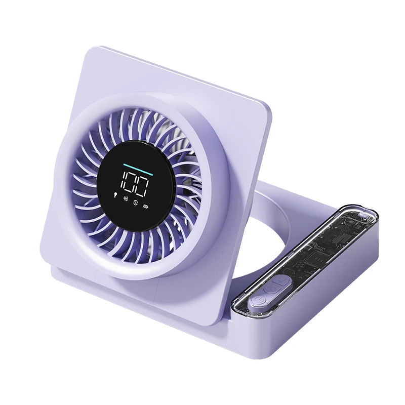 (roxo) Ventilador Dobrável De Parede, Ventilador De Mesa Para Circulação De Ar, Mini Ventilador De Mesa, Recarregável.