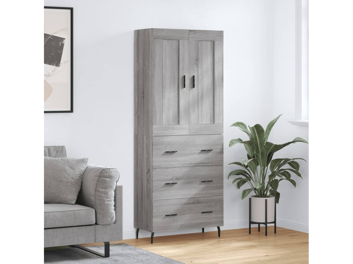 Armario alto 69,5x34x180 cm Derivados de madera Gris Sonoma