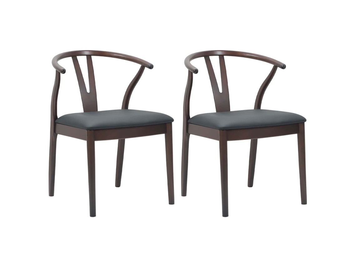 Vidaxl Cadeira De Jantar 2 Pcs Marrom Claro E Preto