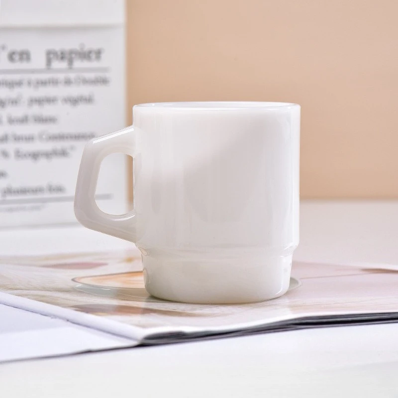 Caneca de Viagem de Vidro Estilo Coreano , Ideal para Café, Chá com Leite e Expresso. MDUG (branca, 230ml)