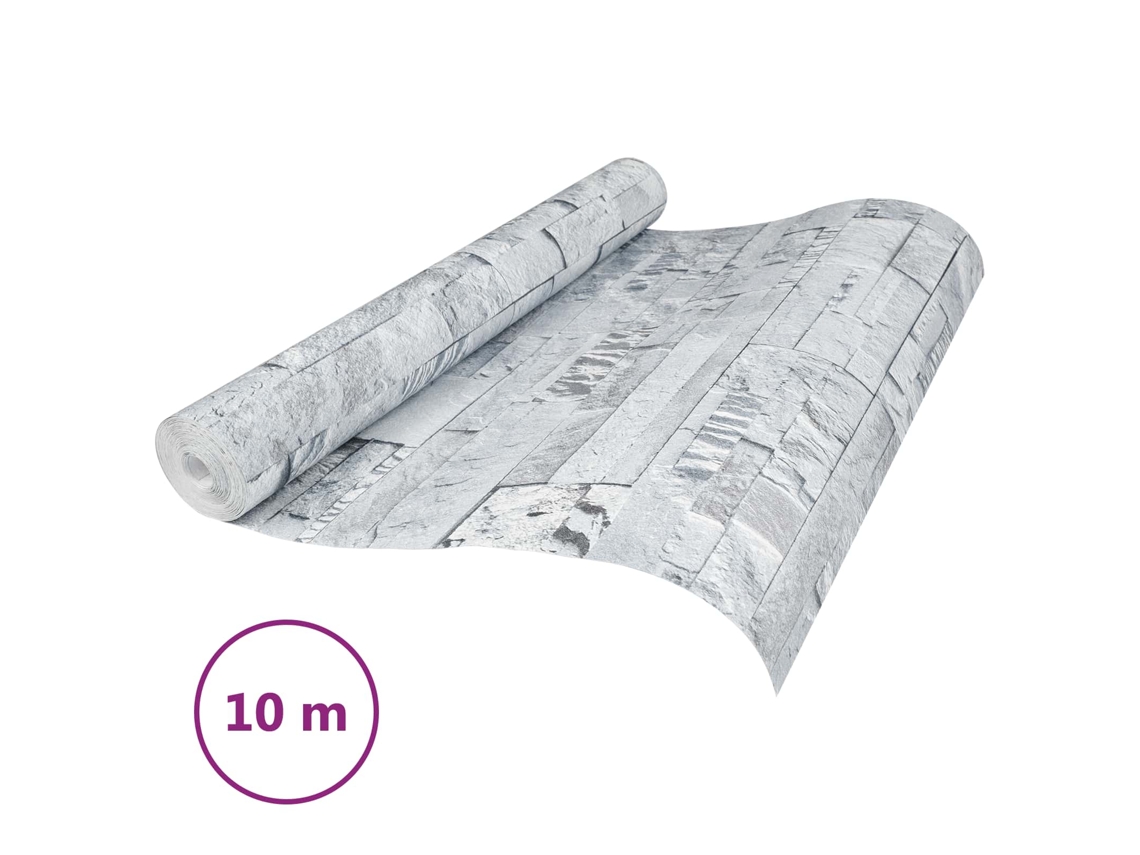 Maison Exclusive - Papel De Parede 3d De Pedra Cinzento-claro 10 X 0,53 M