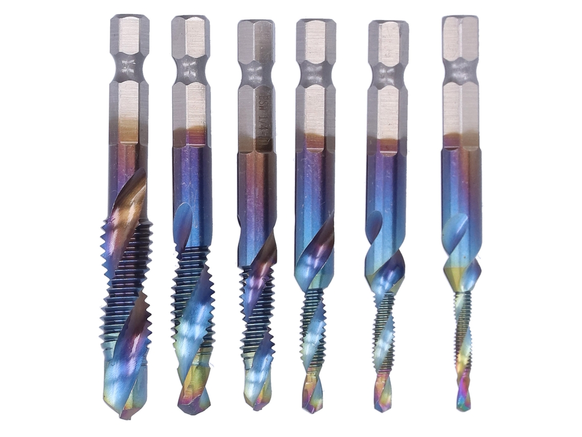 Kit de 6 brocas espirais azuis para aço rápido (CHABERLU)