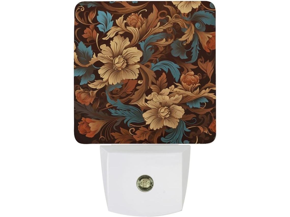 Conjunto De Luzes Noturnas Decorativas Com Estampa Floral, Luz Noturna Decorativa, Luz Noturna De Viagem, Luz Noturna