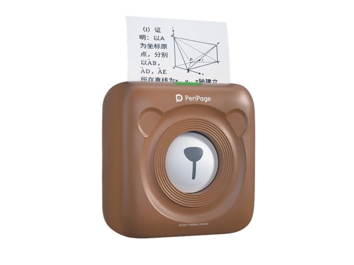 Mini impressora fotográfica térmica portátil Bluetooth sem fio sistema de impressão de bolso marrom escuro S/MARCA