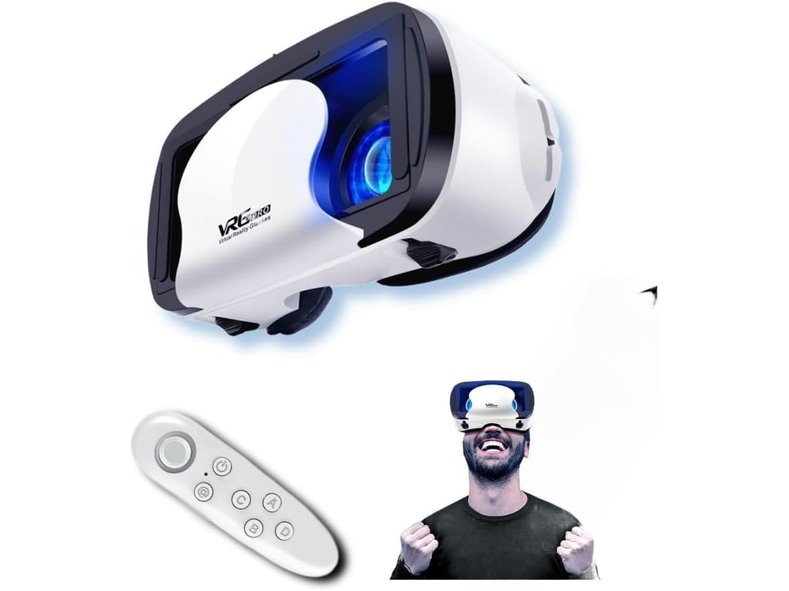 Óculos De Realidade Virtual 3d Headset Vr Óculos Com Controlador Para Ios E Android 