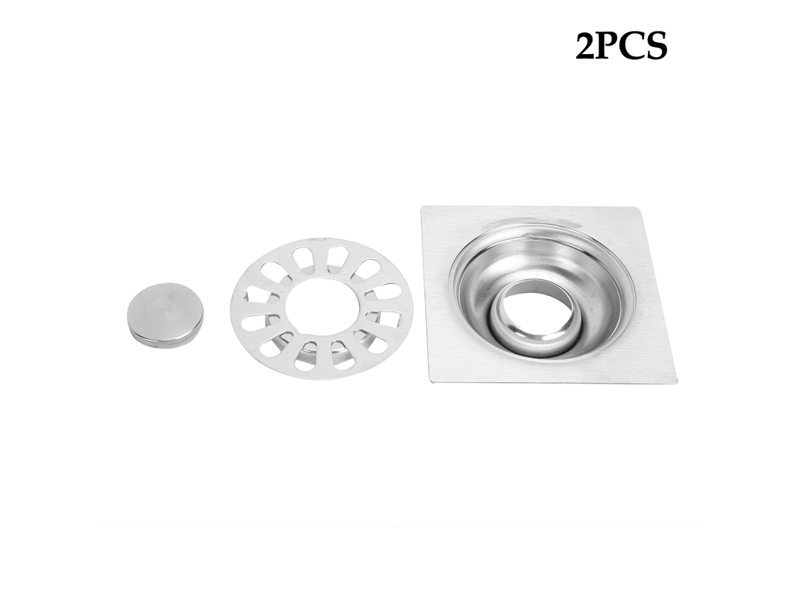 2pcs Ralo de chão aço inoxidável anti odor anti entupimento para banheiro e máquina de lavar | S/MARCA
