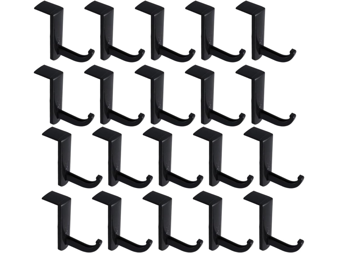 Lote De 20 Crochês Suporte Casque Bureau Autoadesivos Em Plastique Noir, Compatíveis Universais, Para Audio E