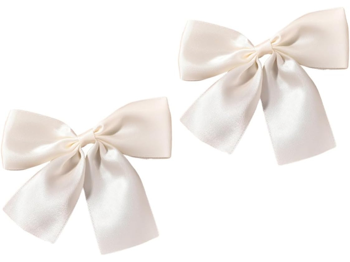 Conjunto de 2 Presilhas de Cabelo Elegantes em Tecido Branco - Decore E Prenda