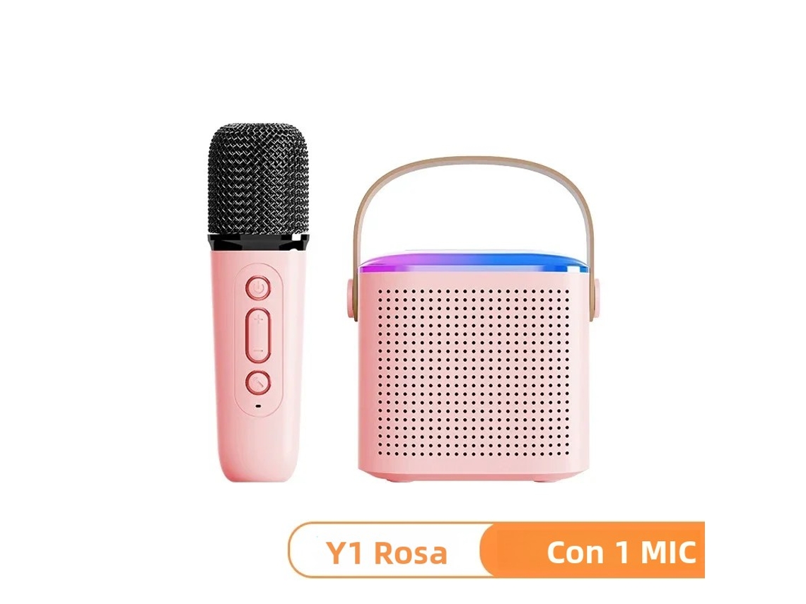 Conjunto Multifuncional de Alto falante Bluetooth Sem Fio Y1 MDUG (rosa + 1 Microfone)