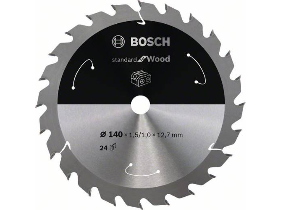 Disco de Serra Circular BOSCH Standard para Madeira Para Serras a Bateria 140x1.5/1x12.7 T24 para Serras Circulares Manuais