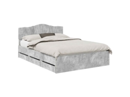 Estrutura de Cama Cinzento 160 X 200 cm Madeira de Engenharia
