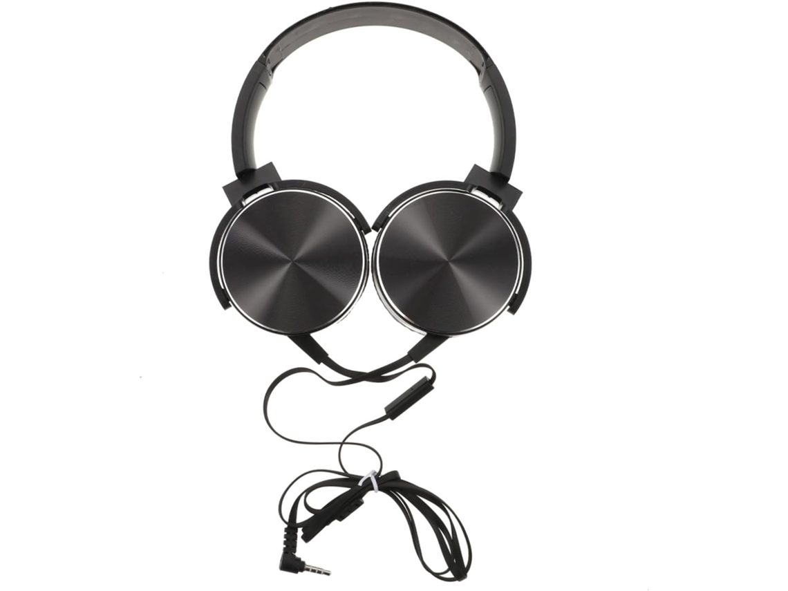 Fone De Ouvido Estéreo Com Fio E Microfone Para Jogos Música, Confortável E Com Design Elegante Na Cor Preta, Estrutura