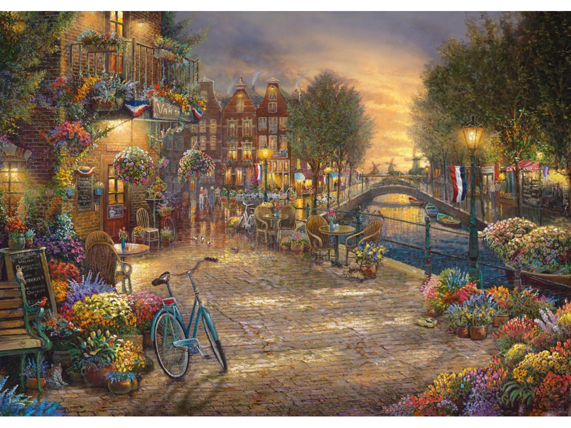 Quebra Cabeça Schmidt Amsterdam De 1000 Peças, Quebra Cabeça Thomas Kinkade