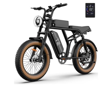 Bicicleta elétrica Urlife T2, motor de 500 W, bateria de 48 V 15,6 Ah, freios a disco com assistência ao pedal