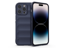 Capa Halinuia Para Iphone 14 Pro Max Magic Shield Tpu Azul Escuro (proteção Integral, Interior Em Flanela)