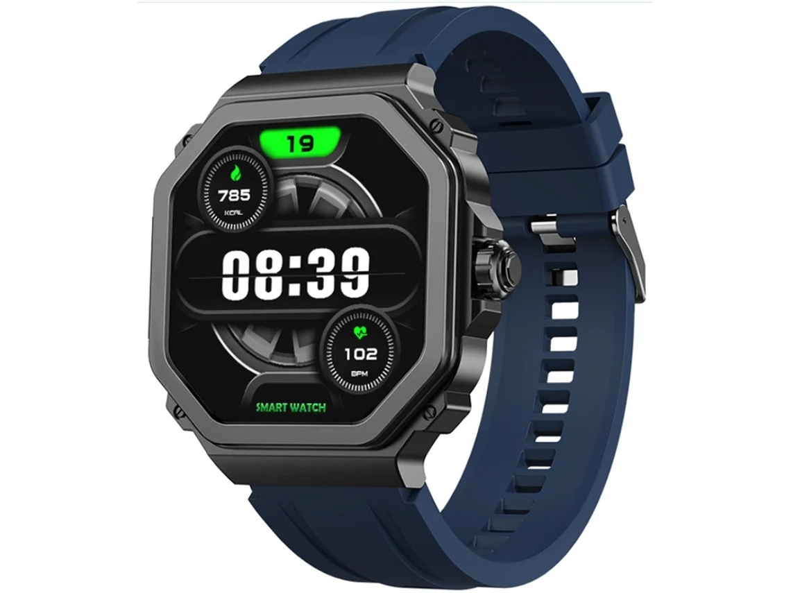 Smart Watch Bluetooth 1.43 Amoled Frequency Cardiac T63 Monitoramento de Oxigênio No Blood Push Mode Multisportivo Azul Yizhood