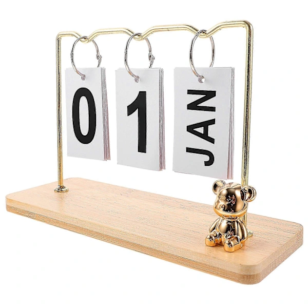 Calendário Perpétuo, Calendário de Mesa Decorativo de Dupla Face, Calendário Perpétuo Reutilizável BRILVIBERA