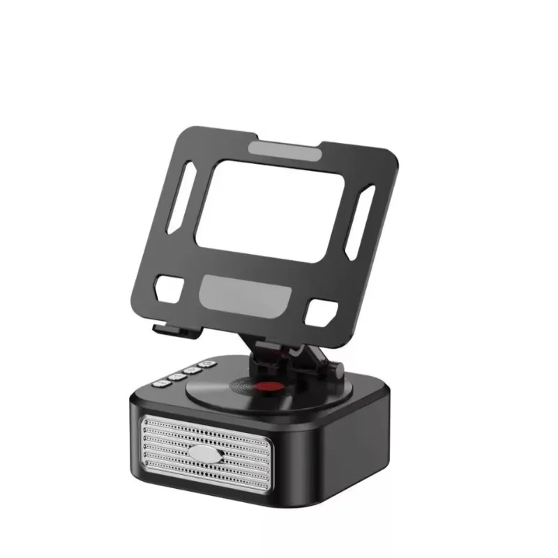 Suporte Giratório e Dobrável para Tablet com Alto falante Bluetooth para Transmissões Ao Vivo, Compatível com Celulares e Tablets. MDUG (preto)