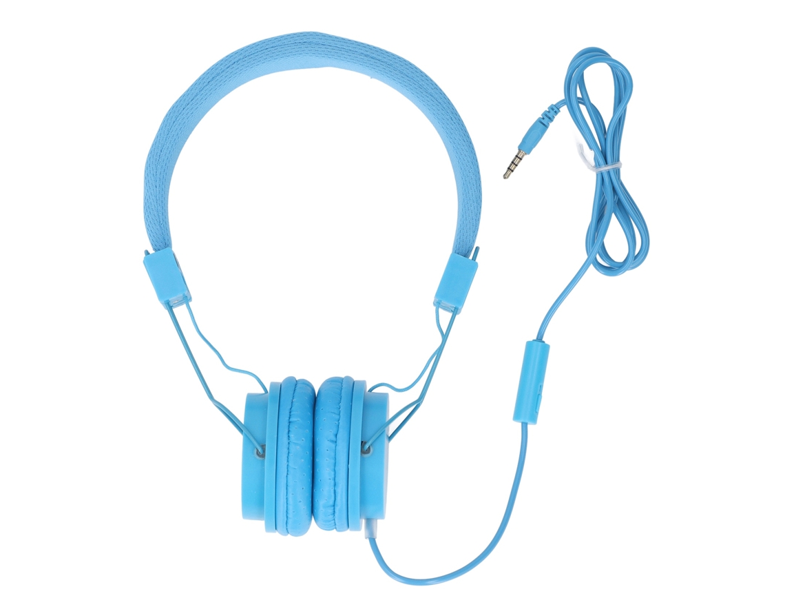 Fone De Ouvido Com Fio De 3,5mm Com Microfone, Estéreo Dobrável Para Pc, Laptop, Telefone, Músicas, Chamadas E Jogos, Azul