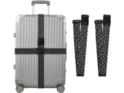 Conjunto De 2 Cintas Bagagem Com Padrão Ilhós Para Malas, Cintas De Viagem, Acessórios Para Cintos, Conector De Bagagem