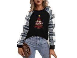 Laxiscreed Camisola De Natal Feminina Com Estilo Xadrez, Manga Longa Para Outono/inverno, Vermelho Xl