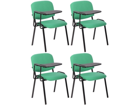 Conjunto de 4 cadeiras Ken com mesa dobrável em tecido verde CLP