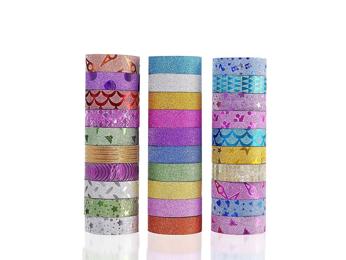 Fita Adesiva Washi, 30 Rolos, De Fita Washi, Artesanato E Embrulho De Presentes Com Padrões E Motivos Coloridos