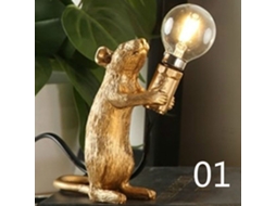Luminária Decorativa Em Resina Com Formato De Rato (branca)