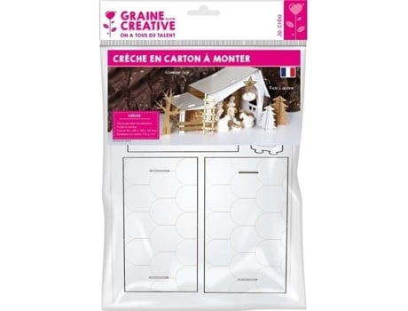 Presépio para montar você mesmo, papelão 29 cm - Semente criativa Branca - Decoração de Natal personalizada