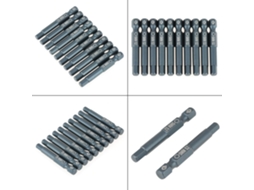 Conjunto De 10 Brocas De Parafusadeira De Cabeça Hexagonal H6.3*50mm, Cabo De 1/4 Polegada, Aço Liga S2