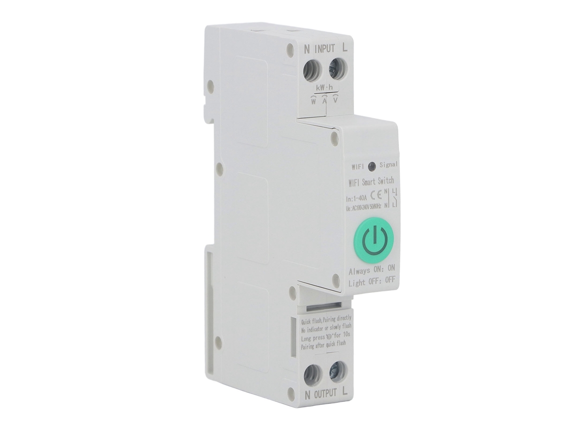 Interruptor de Circuito Inteligente 1p 40a Controle Remoto Wifi Aplicativo Tuya AC100 240v Medidor de Vazamentos | S/MARCA